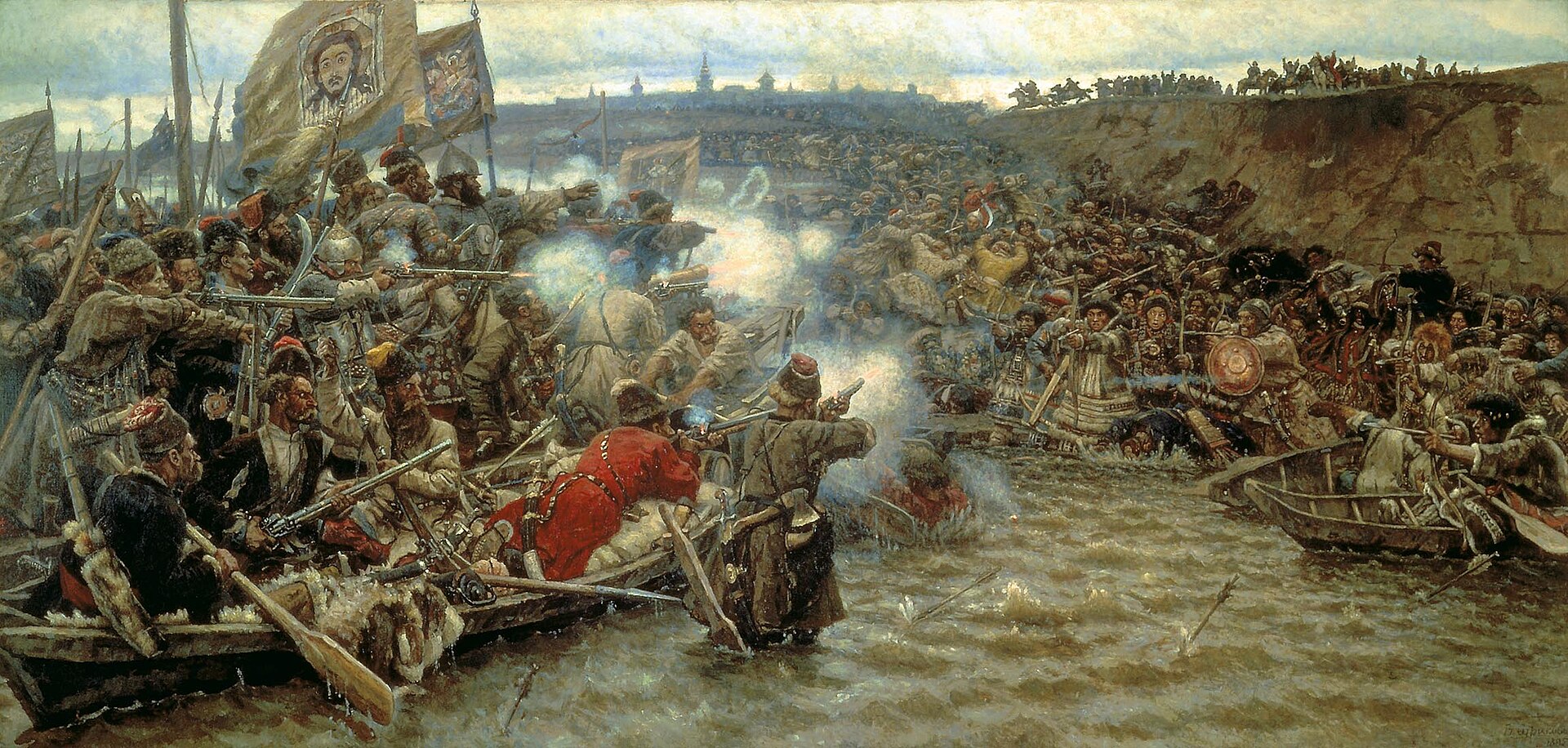 В. Суриков. «Покорение Сибири Ермаком», 1895